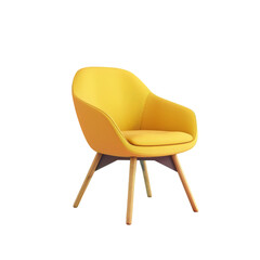 Wall Mural - A close up of a yellow chair with a wooden leg