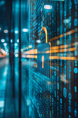 Cybersecurity and data protection concept. Creative background of network safety and security and cyber technology. Online information encryption. 