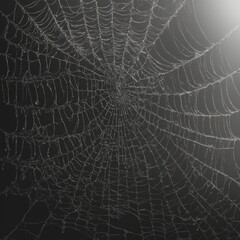 spider web with dew drops