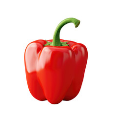 Wall Mural - Red pepper with green stem on Transparent Background