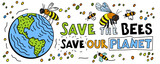 Fototapeta Pokój dzieciecy - Save the bees and our planet. World bee day. International event.