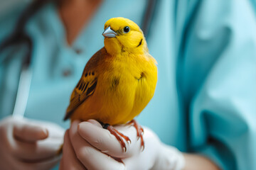 Avian Health Specialist: Vet Ensures Canary's Well-being with Expertise. Generative AI