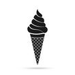 Ice cream in waffle cone cone icon. Vector illustration.