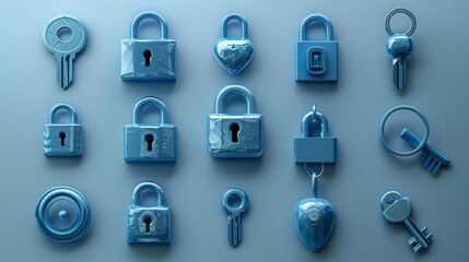 Leinwandbilder - Render minimal padlock with a keyhole on gray background. Confidentiality and security concept. 3d cartoon simple modern illustration.