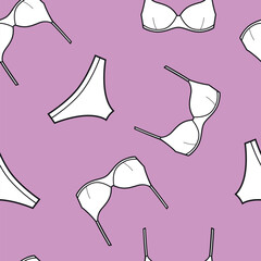 Wall Mural - underwear bra background seamless pattern