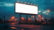 mockups, hoarding board at the night city, advertising