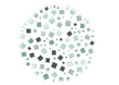Abstract light green pixel circle illustration. Minimalist design for the logo or infographics
