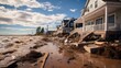 Coastal community submerged by storm surge