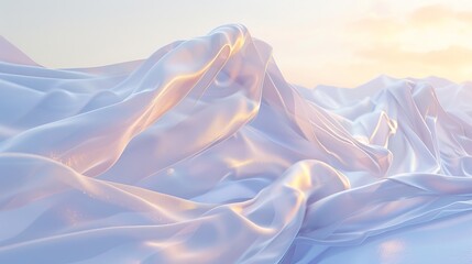 Poster - Winter landscape scene with sparkling crystal cloth in 3D.