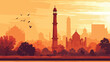 Sketch of Qutub Minar New Delhi India in vector ill
