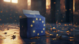 Fototapeta  - 2024 European Union elections concept with European flag on background.