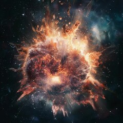Wall Mural - space and glowing nebula background. motion.