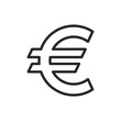 Euro Sign Icon. Linear Pictogram of the Currency Used in European Union Member States.