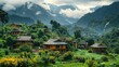 Emphasizing the harmony between man and nature in Nepal's picturesque countryside.