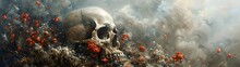 Skull In Landscape - Illustration - Ai Generadted