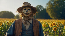 A Scarecrow That Is Made Of Straw And Clothes, And Which Is Used To Protect The Bird From Birds.