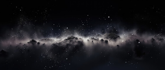 Wall Mural - Mystical cosmic mountainscape with stars