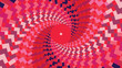 Abstract round spinning vortex style futuristic red contrast background. 