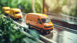 © Daniel - Toy Delivery Vans Driving on Road