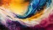 colorful abstract wave,A vibrant abstract background with flowing wavy lines.glitter background,Elegant exclusive design for invitation, wallpaper, greeting, banners, brochures, advertising. 