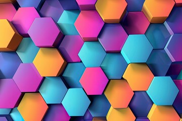 Colorful abstract hexagon background.