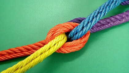connect partnership together teamwork unity communicate support. Strong diverse network rope team concept integrate braid color background cooperation empower power.