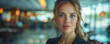© ivlianna - Header. Confident businesswoman giving a presentation to colleagues in a well-lit conference room with state-of-the-art technology. Website, banner, design