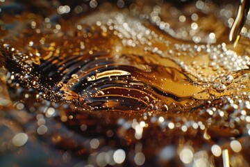 Canvas Print - Close up of drink being poured into a glass, perfect for beverage industry promotions