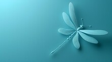 Dragonfly-Shaped Clock Against Azure Vivid Background With Sleek Minimal Design And Studio Lighting