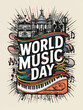 World music day for all music enthusiasts from walks of life colorful customized vector illustration design