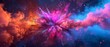 Cosmic burst with vibrant colors in space