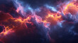 Realistic colourful space scene. nearby galaxy formation in the shape of the letter.