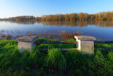 Fototapeta Paryż - Loire river bank in Combleux village