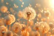Ethereal Dandelion Whispers in Sunlight. Concept Botanical Macro, Dreamy Nature, Magical Light, Sun-kissed Blooms