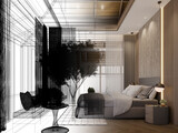 Fototapeta Desenie - 3d rendering of interior bathroom