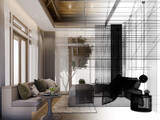 Fototapeta Desenie - 3d rendering of interior bathroom