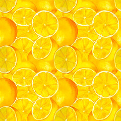 Sticker - Citrus lemon. Seamless pattern for prints on wallpaper, textiles, diy, scrapbooking for packaging. For kitchen and restaurant decor, cook and recipe book. Cottagecore and farmhouse design