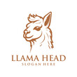 LLama head, animal and wild life logo vector illustration
