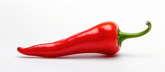 Poster - A red paprika close-up on a plain surface