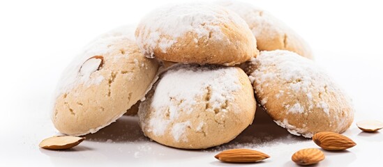 Poster - Pile of almond cookies dusted with sugar