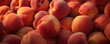 Close-up of fresh peaches in soft lighting
