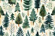 enchanting pine forest pattern whimsical illustrated tapestry design