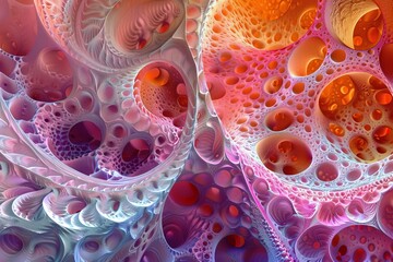 Wall Mural - imaginative fractal abstract background with intricate patterns and vivid colors digital art