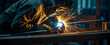 Dynamic Welding Sparks: A Symphonic Fusion of Light and Heat in the Candid Daily Work Environment