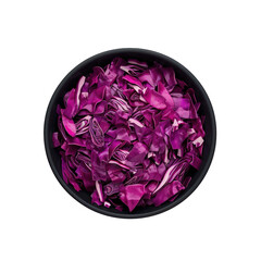 Wall Mural - Close up of red cabbage in a bowl on Transparent Background