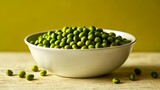 Fototapeta Dmuchawce -  Fresh and vibrant green peas in a bowl