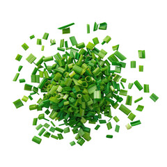 Wall Mural - A pile of diced scallions on a Transparent Background