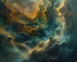 Fototapeta Uliczki - An interstellar cloud, home to spectral creatures that swim through gas and dust