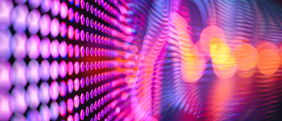 LED Dreams, Close-Up of a Glowing Digital Display, A Tapestry of Light Woven from the Threads of Technology