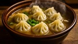 Fototapeta Dmuchawce -  Delicious dumplings steaming in a bowl ready to be savored